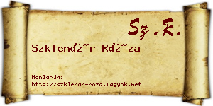 Szklenár Róza névjegykártya